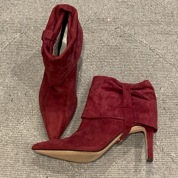 Calvin Klein Suede Ankle Boot High Heel Bethany Adjustable Shaft Women 6.5 US - Picture 5 of 13